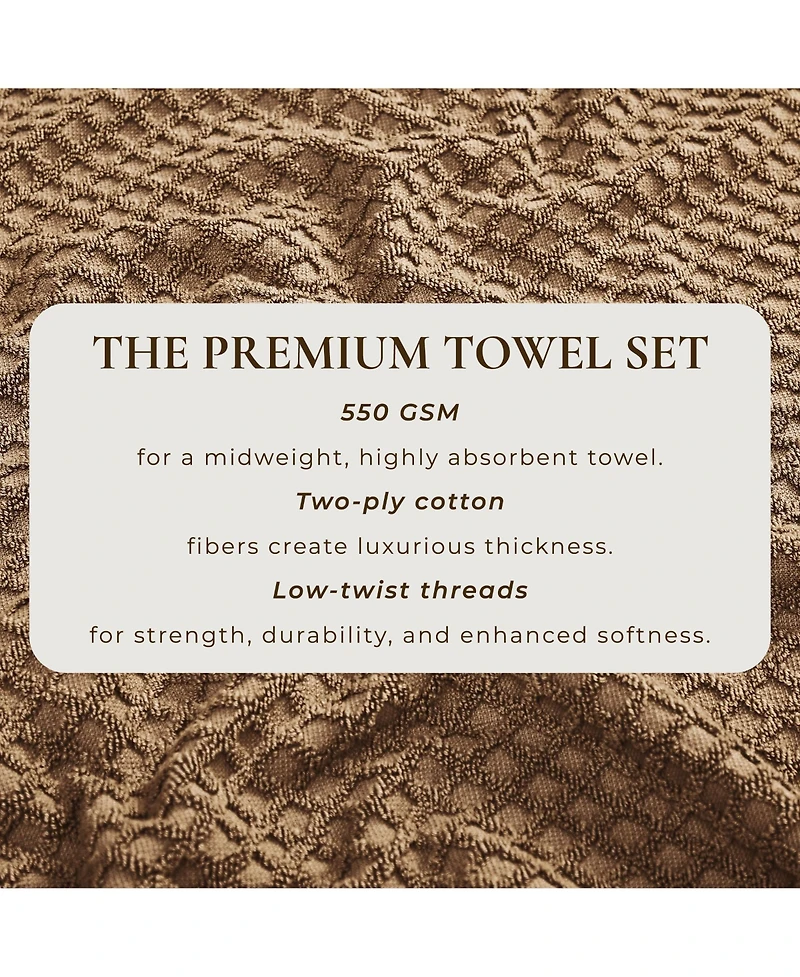 Linery & Co. Quick-Drying Cotton Diamond Waffle Textured 2-Piece Bath Sheet Set