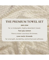 Linery & Co. Quick-Drying Cotton Diamond Waffle Textured 4-Piece Bath Towel Set