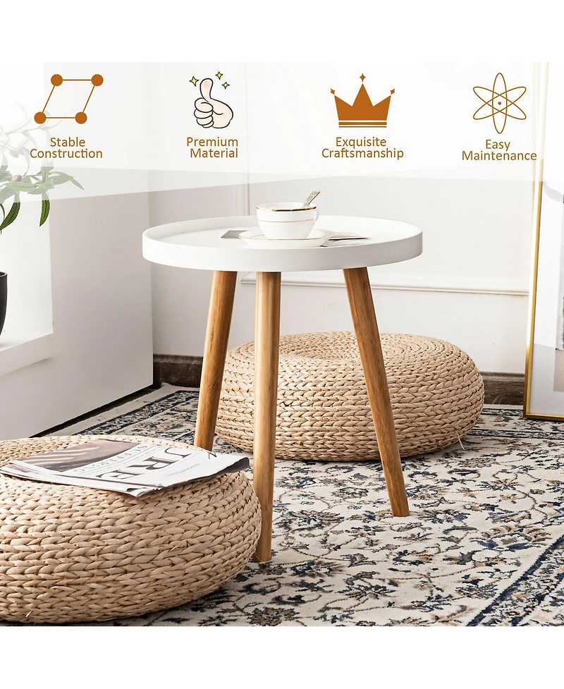Gymax Round Side Table Sofa Coffee End Accent Table Nightstand Home Furniture