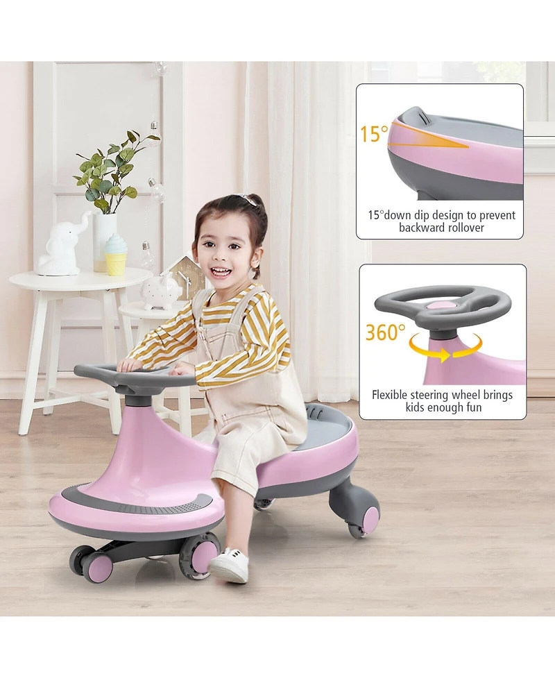 Wiggle Car Ride-on Toy with Flashing Wheels