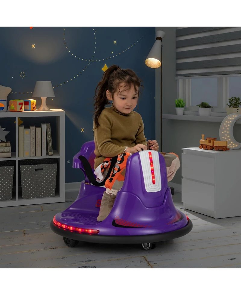 12V Kids Ride On Bumper Car with Remote Control Lights and Music