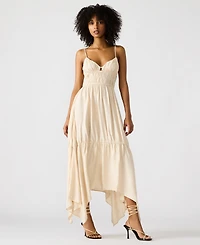 Steve Madden Women's Jackie Handkerchief-Hem Midi Dress
