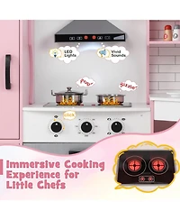 Corner Kids Play Kitchen with Washing Machine and Ice Maker Gift for Boys Girls