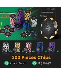 14 Gram Poker Chips 300 Pieces Casino Poker Chip Set