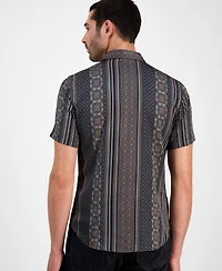 Guess Men's Mosaic Stripe Shirt