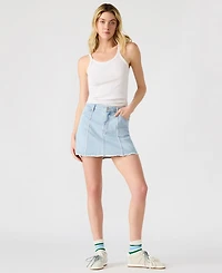 Steve Madden Women's Cheri Frayed-Edge Denim Skirt