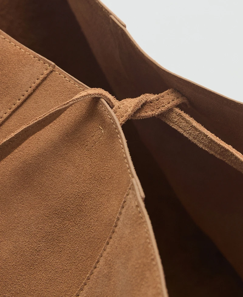Mango Women's Suede Shopper Bag