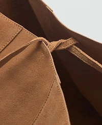 Mango Women's Suede Shopper Bag