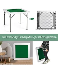 4-Player Mahjong Game Table with Iron Frame