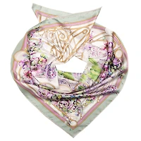 Lilac Garden - Hand Rolled Silk Foulard for Women