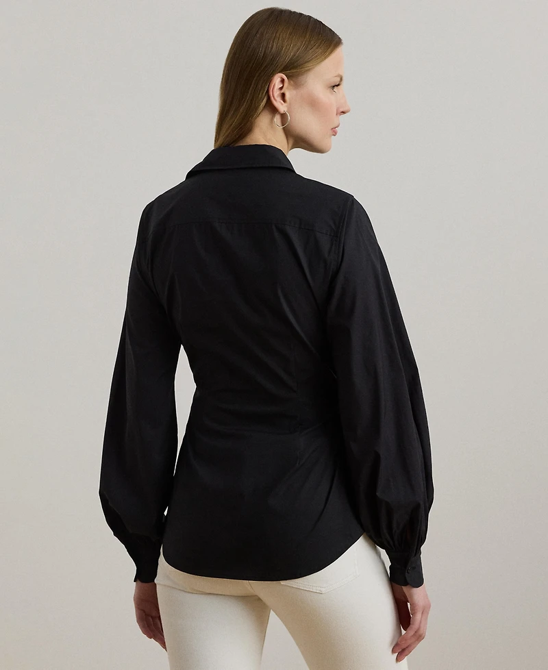 Lauren Ralph Women's Tie-Front Cotton-Blend Shirt