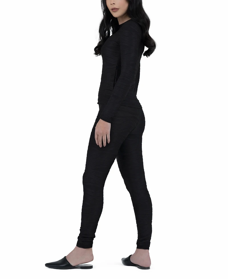 Terese Sydonna Women's Long-Sleeve Black Sculpting Knit Top