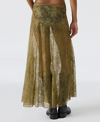 Steve Madden Women's Veera Sheer Lace Maxi Skirt