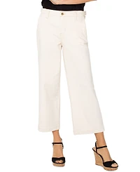 Liverpool Los Angeles Women's Utility Stride Crop Wide Leg Ecru Denim Jeans
