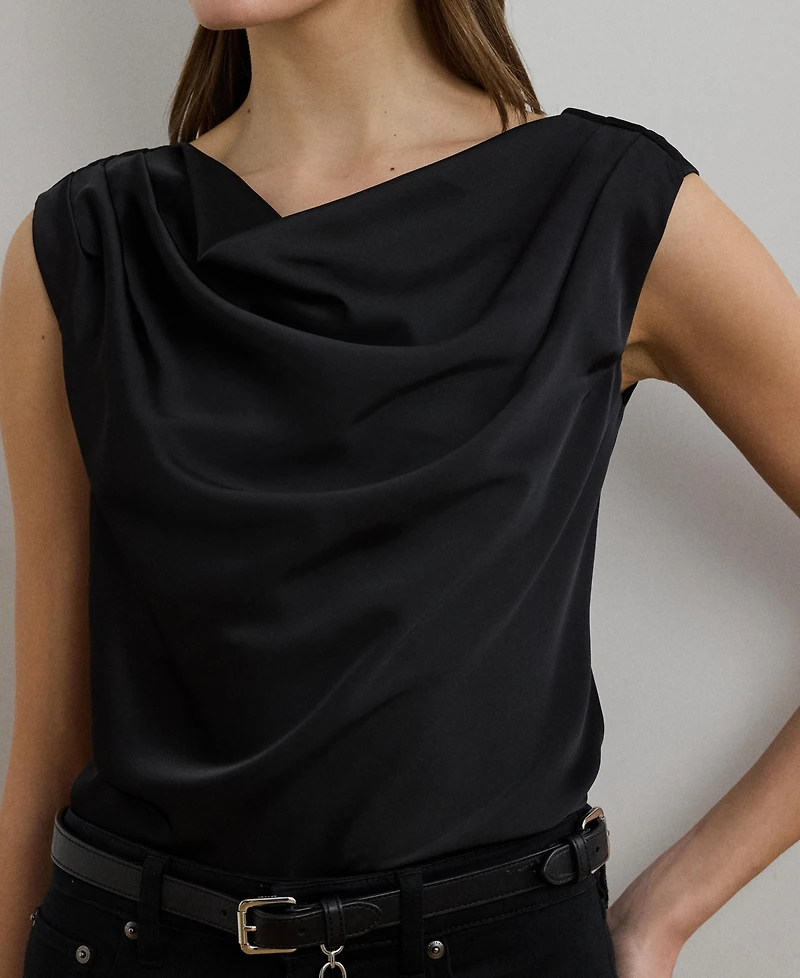 Lauren Ralph Women's Satin Charmeuse Off-the-Shoulder Blouse