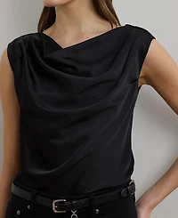 Lauren Ralph Women's Satin Charmeuse Off-the-Shoulder Blouse