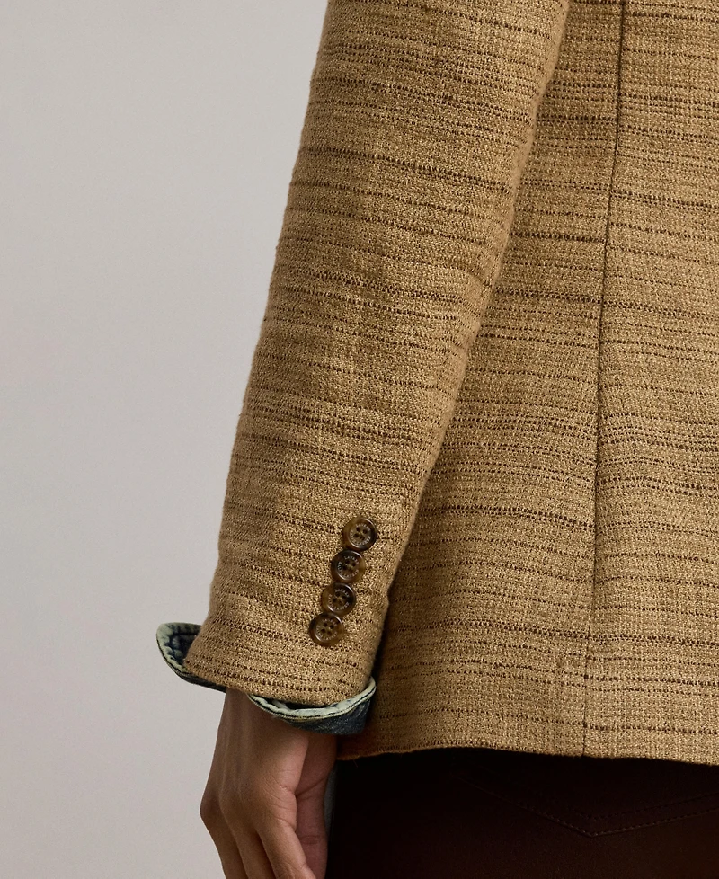 Lauren Ralph Women's Herringbone Linen-Blend Tweed Blazer