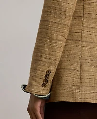 Lauren Ralph Women's Herringbone Linen-Blend Tweed Blazer