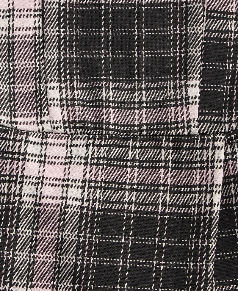 Rare Editions Big Girls Rib T-Shirt & Plaid Shorts Jumper, 2 Piece Set