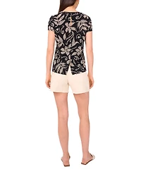 Vince Camuto Women's Printed Keyhole Top