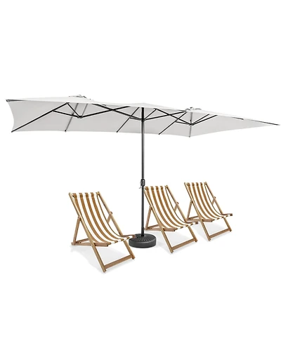 Gymax 15FT Double-Sided Market Umbrella Large Crank Handle Vented Twin Patio