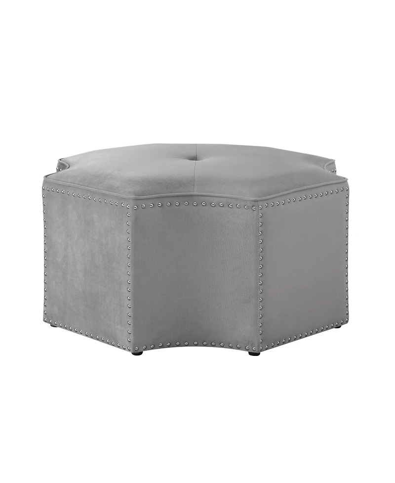 Velvet Tufted Octagonal Ottoman for Coffee Table and Modern Home Styling