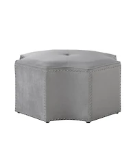Velvet Tufted Octagonal Ottoman for Coffee Table and Modern Home Styling
