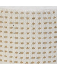 Jute Round Geometric Pouf Ottoman for Living Room and Bedroom