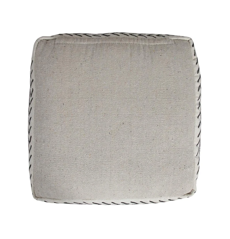 18" White 100% Cotton Ottoman