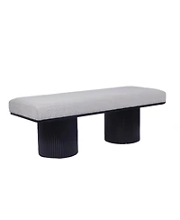 Upholstered Bed End Bench with Chunky Round Legs Modern Boucle Fabric Accent for Bedroom Living Room Entryway Footrest Seating-The Pop Home