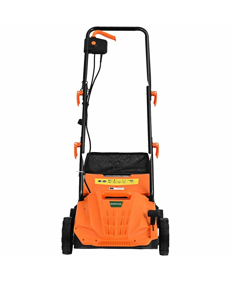 13 Inch 12 Amp Electric Scarifier with Collection Bag and Removable Blades-Orange