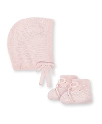Hope & Henry Baby 5 Piece Organic Sweater Cable Cardigan, Legging, Hat, & Bootie Boxed Gift Set