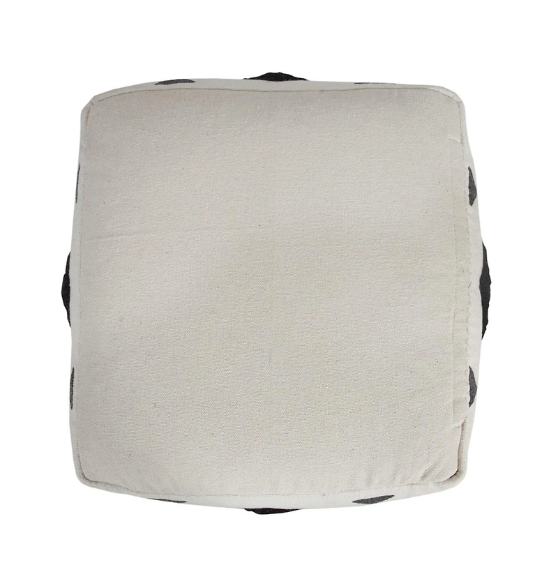18" White 100% Cotton Ottoman