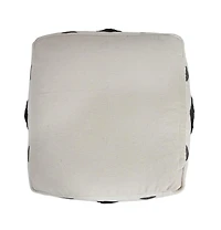 18" White 100% Cotton Ottoman