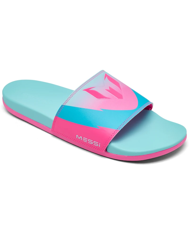 Adidas Men's Adilette Comfort Messi Slide Sandals from Finish Line