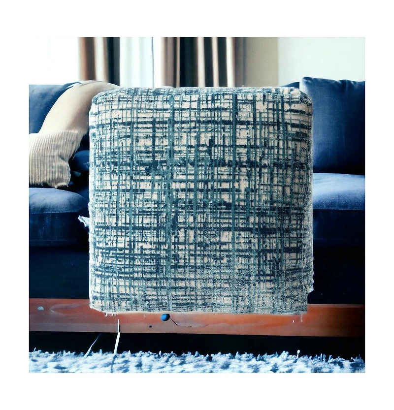 Versatile Polyester Blend Ottoman Cube for Seating or Storage