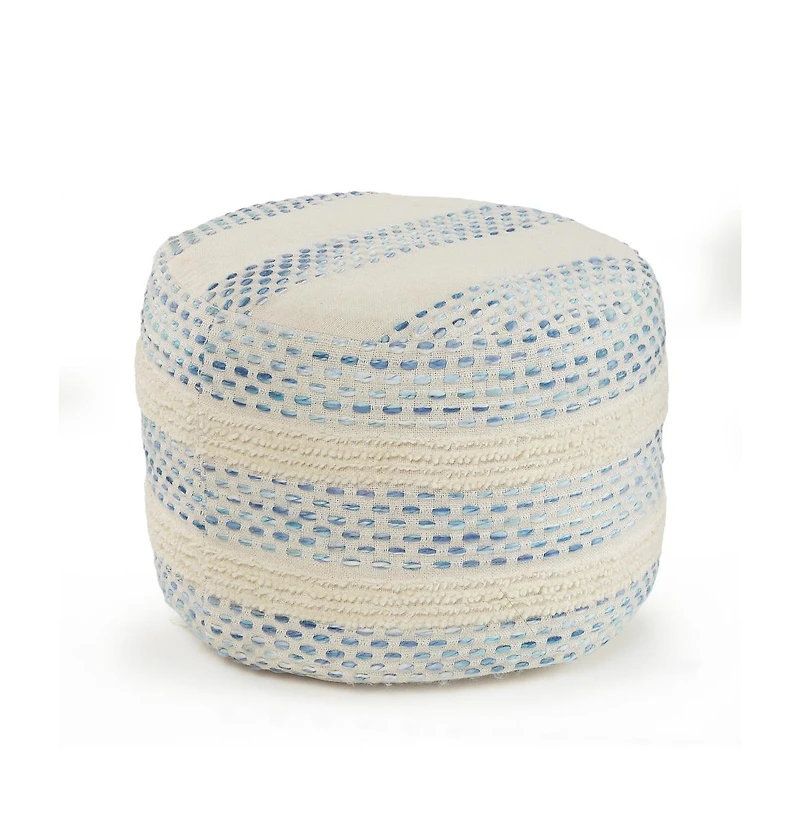 Soft Cotton Blend Ottoman for Footrest Storage and Home Decor