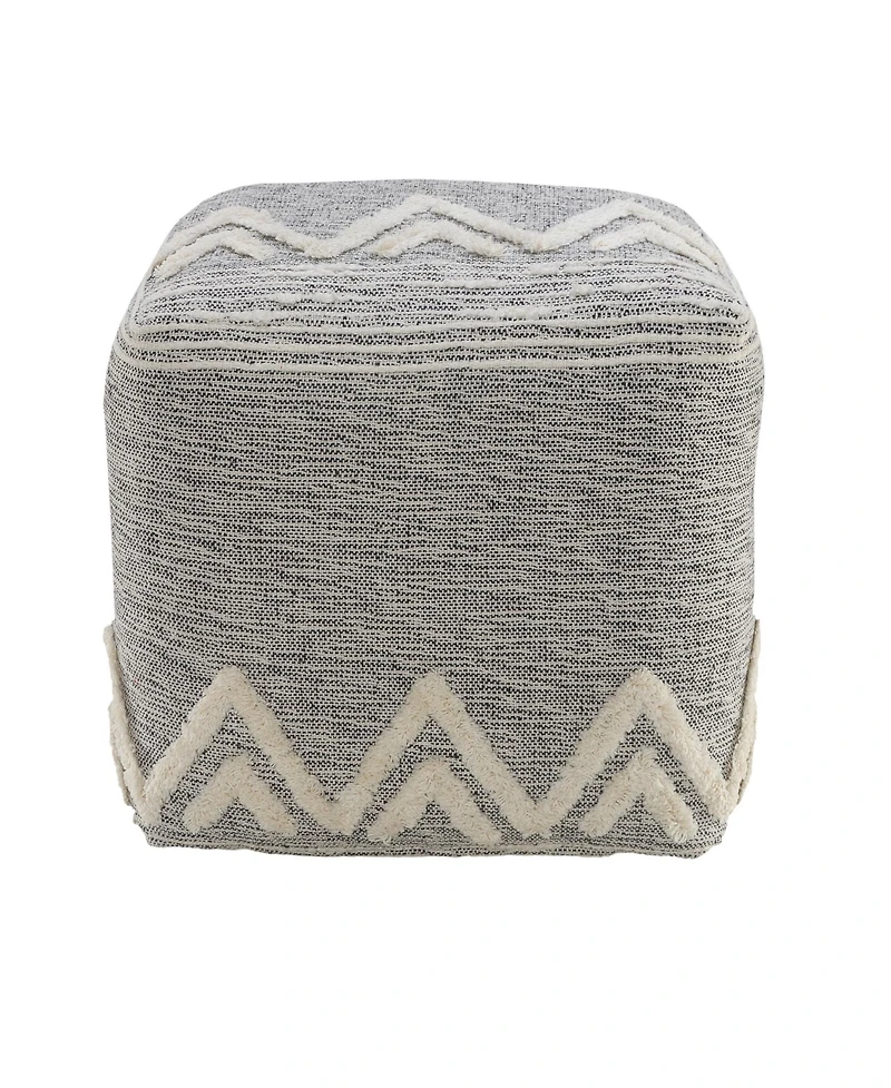 16" Grey Polyester Ottoman