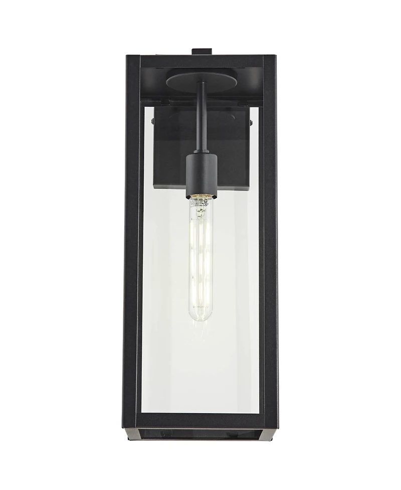 John Timberland Titan Modern Outdoor Wall Light Fixtures Set of 2 Mystic Black Rectangular Frame 20" Clear Glass for Post Exterior Barn