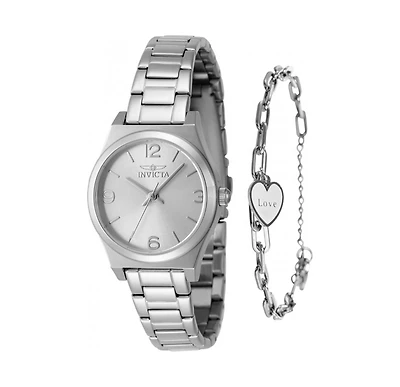 Invicta Women's Angel Quartz 3 Hand Silver Dial Watch