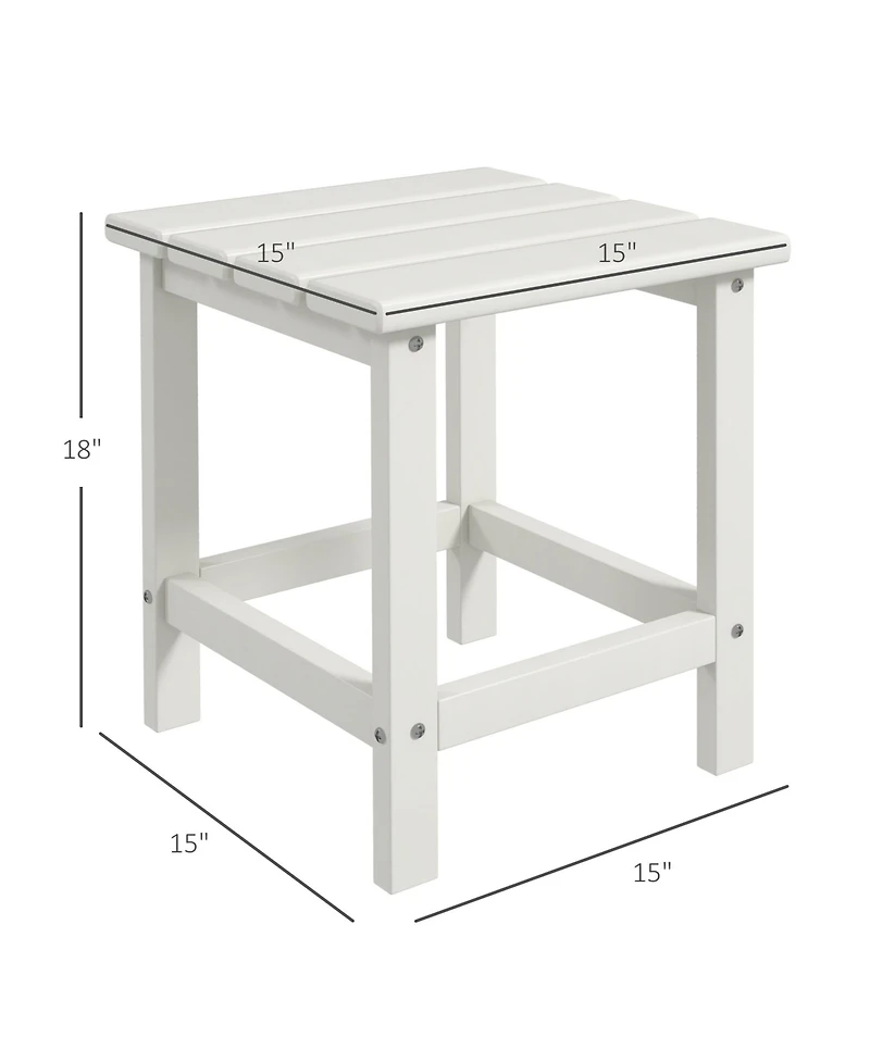 Outsunny 15" Adirondack Patio Side Table, Hdpe,