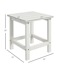 Outsunny 15" Adirondack Patio Side Table, Hdpe,