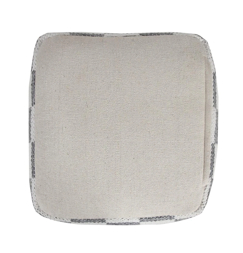18" Grey 100% Cotton Ottoman
