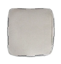18" Grey 100% Cotton Ottoman