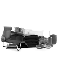 44-Piece College Dorm Room Essentials Twin Xl Bedding Comforter Set, Bed in a Bag Comforter Set, Black And Gray