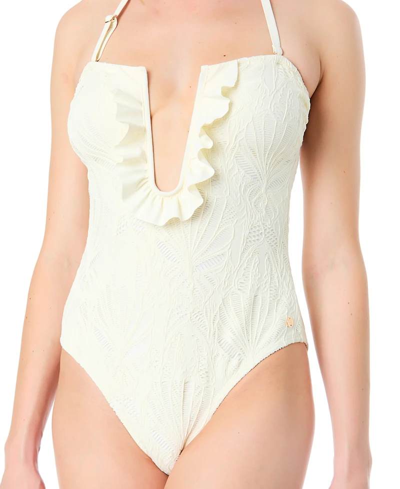 CeCe Women's La Vie A Mer Textured Bandeau One Piece Swimsuit