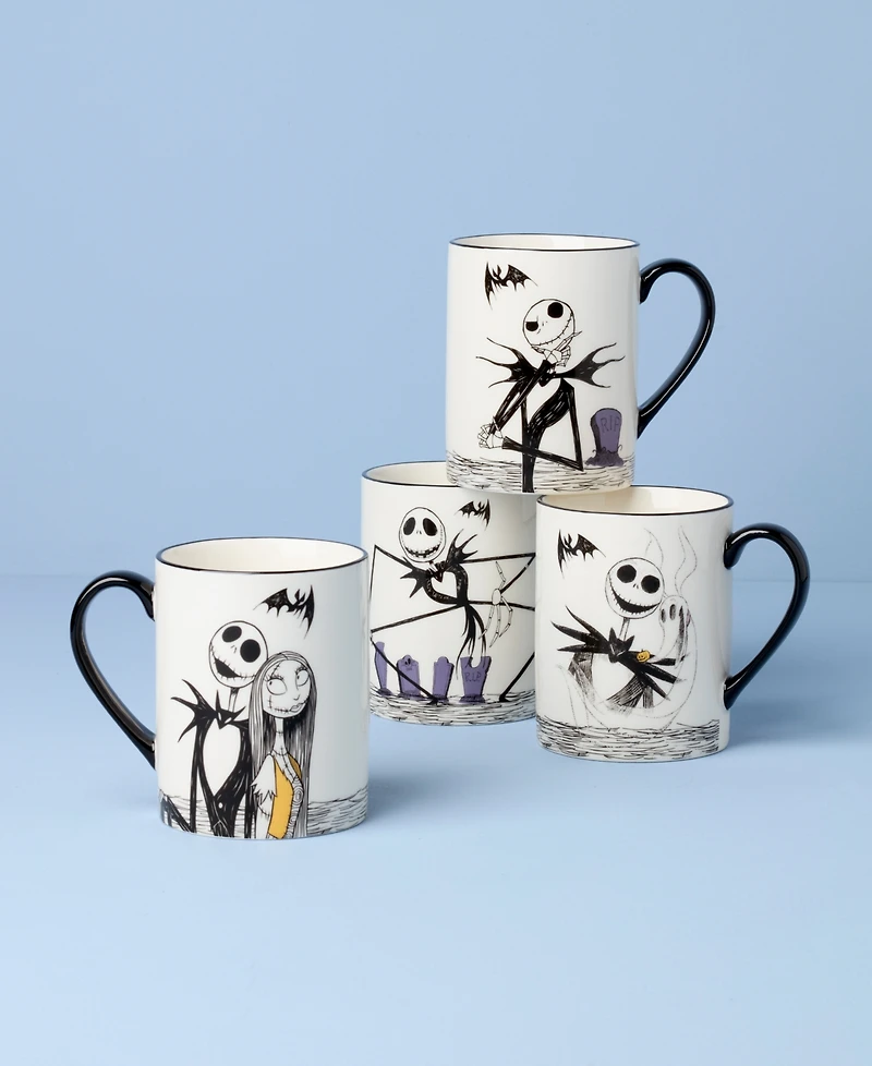 Lenox Nightmare Before Christmas Mugs, Set of 4