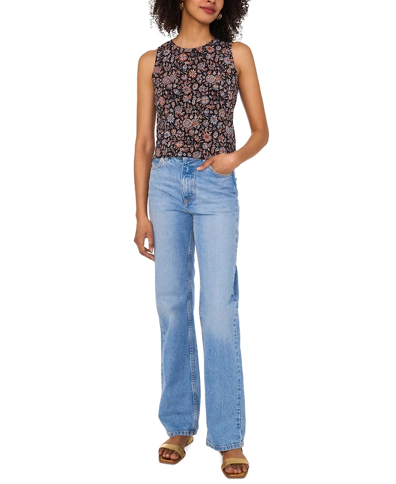 Vince Camuto Women's Printed Keyhole Tank Top