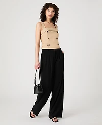 French Connection Women's Lightweight Cotton Sleeveless Trench Top