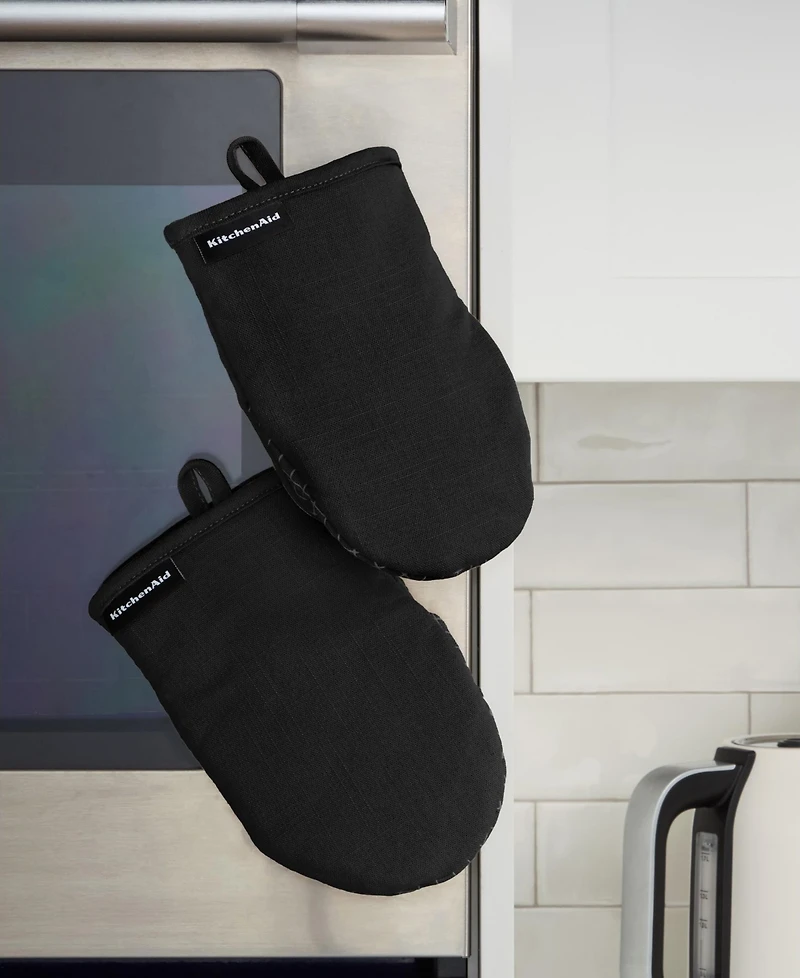KitchenAid Gourmet Series Gridlines Mini Oven Mitts Set, Pack of 2